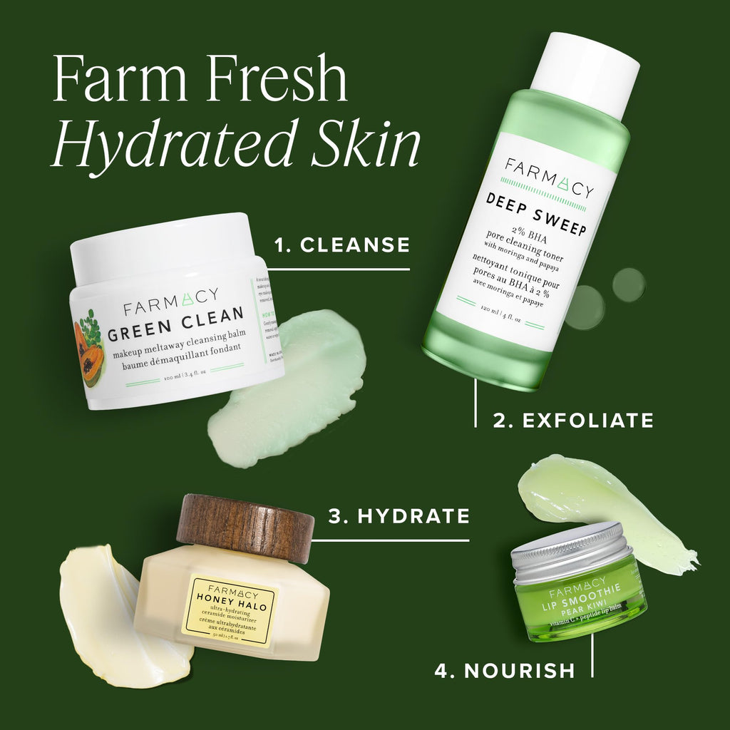 Farmacy Green Clean Cleansing Balm texture transformation demonstration