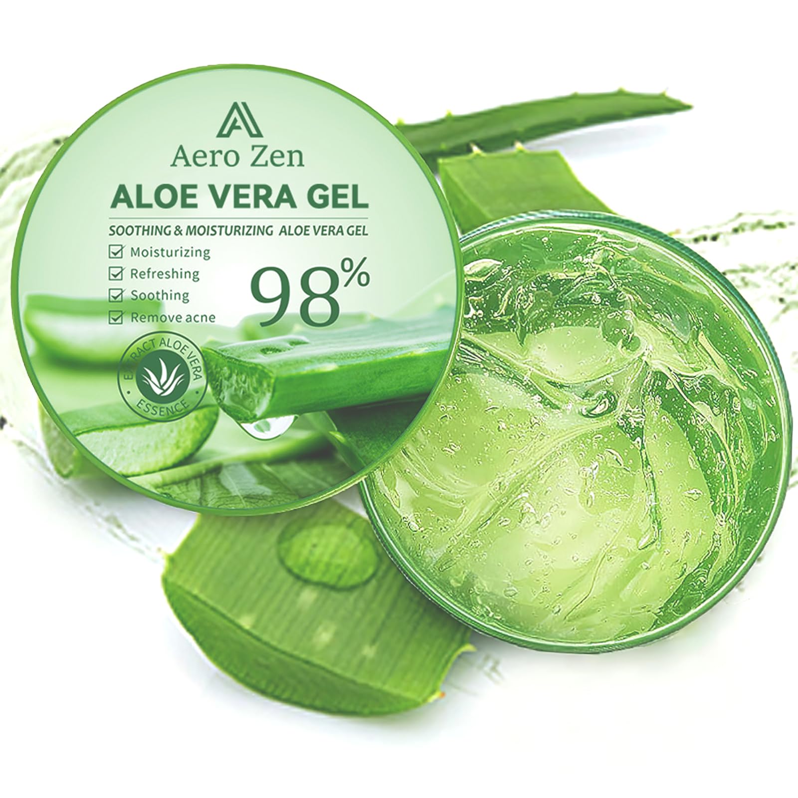 Close up of Aero Zen organic aloe vera label