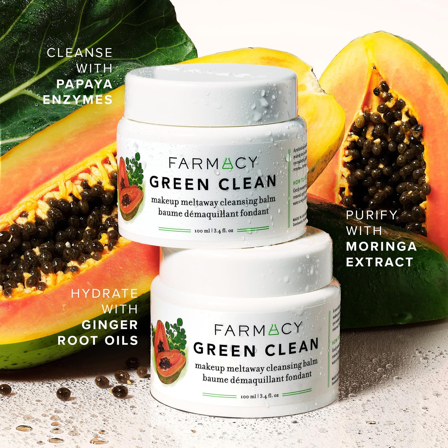 Applying Farmacy cleansing balm to skin