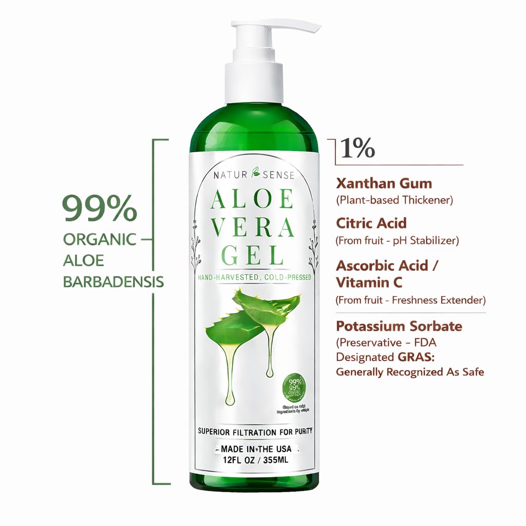 NaturSense aloe vera gel for skin and hair hydration