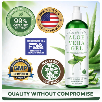 Cold pressed organic aloe vera gel texture