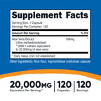 Nutricost Aloe Vera supplement label showing dosage details