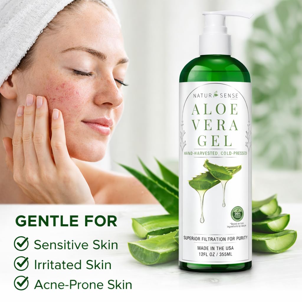 NaturSense aloe vera gel ingredients and certification labels