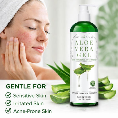 NaturSense aloe vera gel ingredients and certification labels