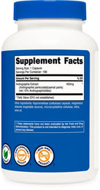 Nutricost Andrographis paniculata extract botanical supplement product packaging displaying directions for recommended daily usage.