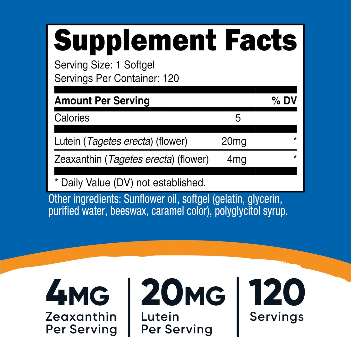 Nutricost eye health supplement bottle label details