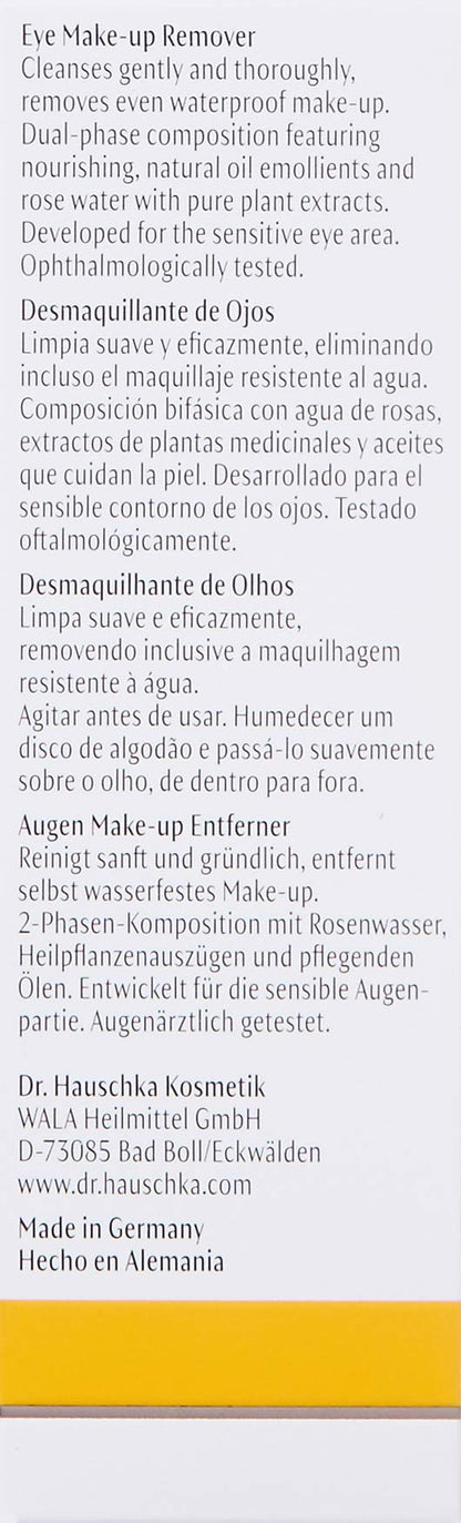Natural organic dual phase makeup remover bottle on clean surface