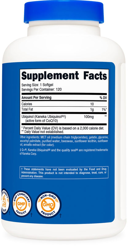 Nutricost Ubiquinol premium cardiovascular and cellular energy support supplement packaging