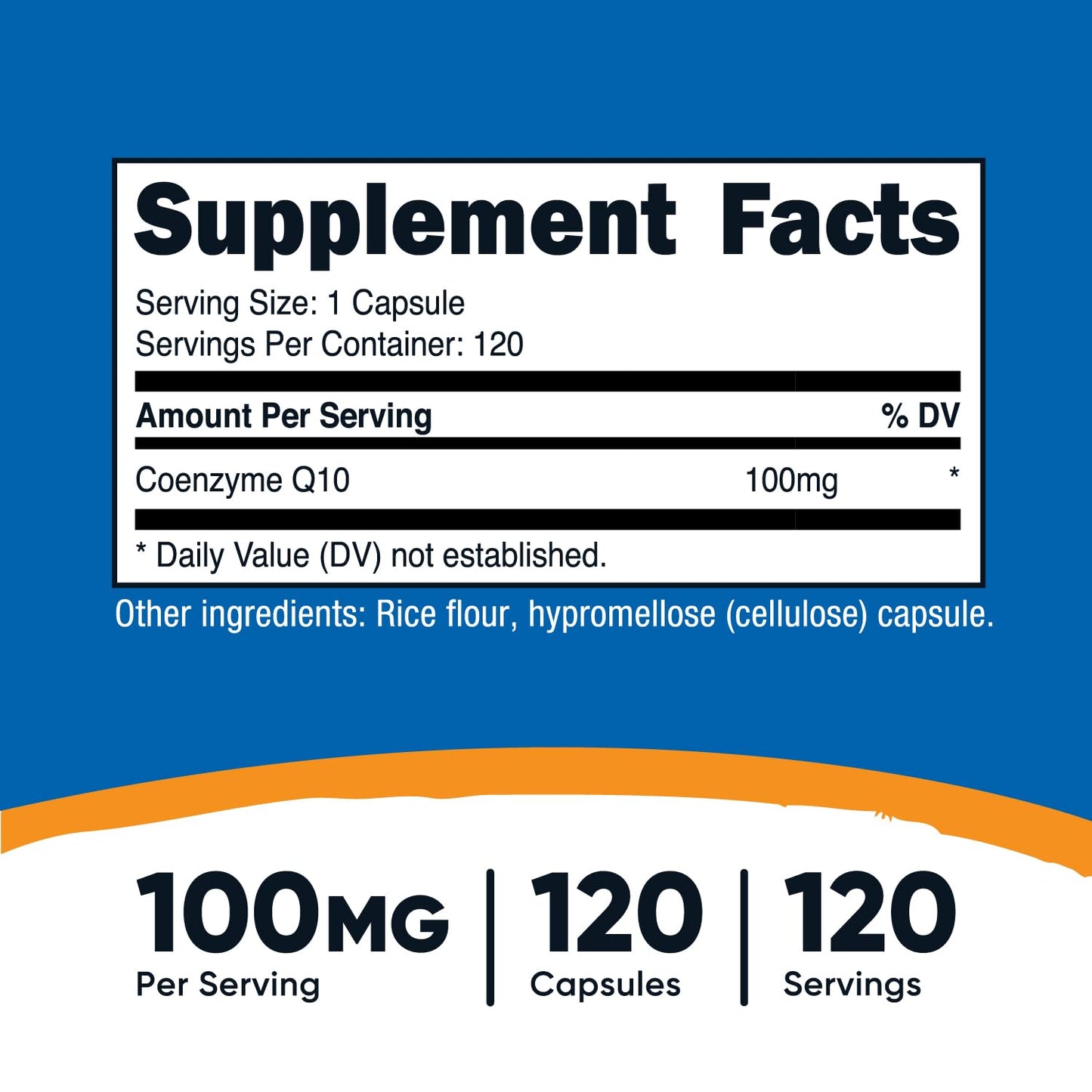 Nutricost coenzyme Q10 supplement facts and high absorption label details