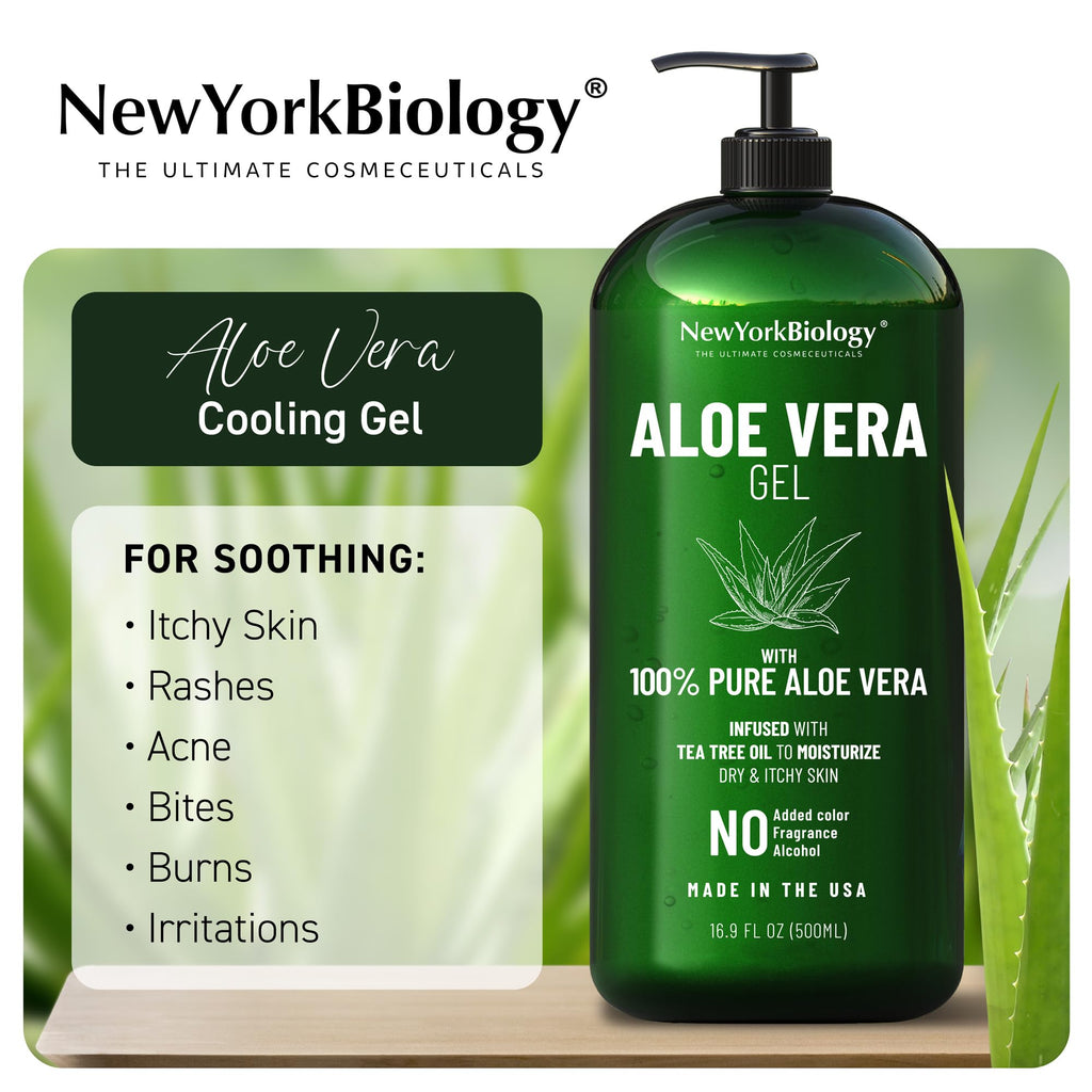 Back label details of New York Biology soothing aloe gel