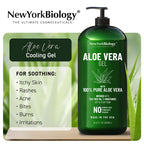 Back label details of New York Biology soothing aloe gel