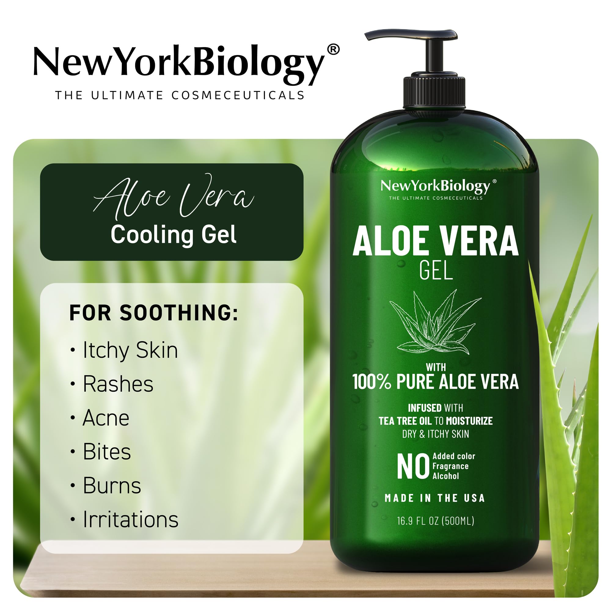 Texture close up of New York Biology cooling aloe vera gel