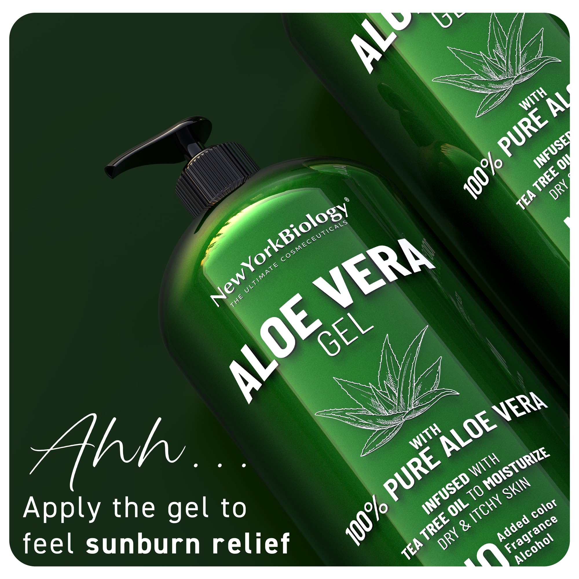 Application of New York Biology Aloe Vera Gel on skin