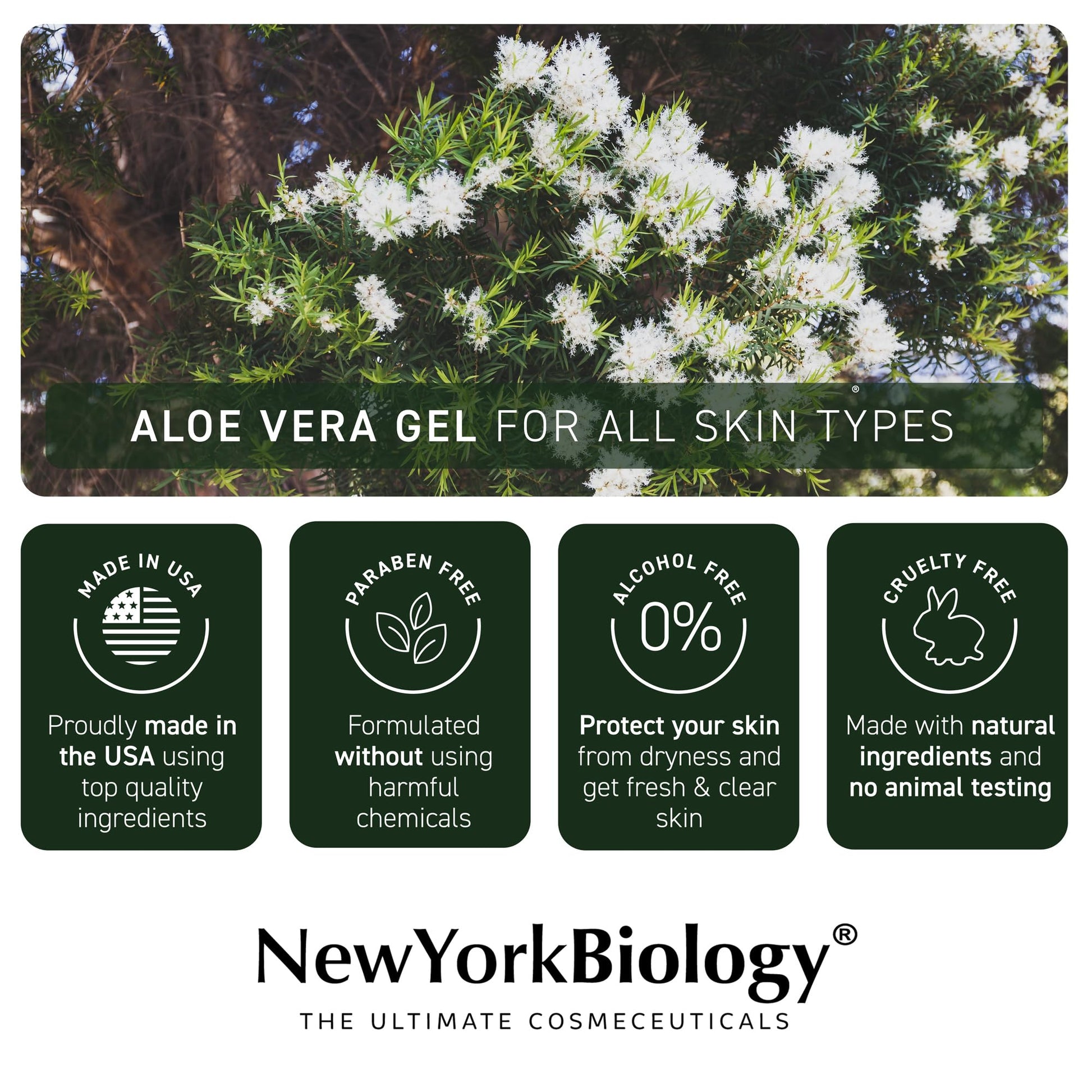 New York Biology Aloe Vera Gel for hair and scalp treatment
