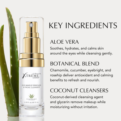 Aloe based oil free makeup remover for eyelash extensions 15ml size