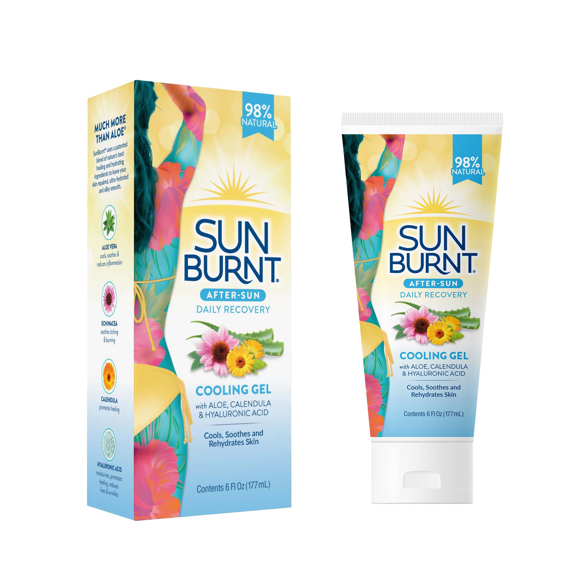 Sunburnt after sun gel 6 fluid ounces bottle texture