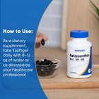 Nutricost Astaxanthin 12mg quality tested badge