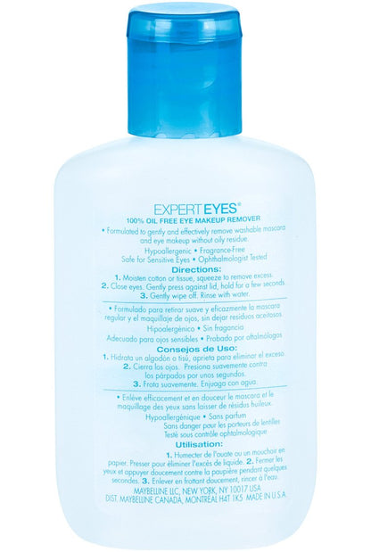 Maybelline non greasy eye makeup remover for sensitive eyes close up shot
