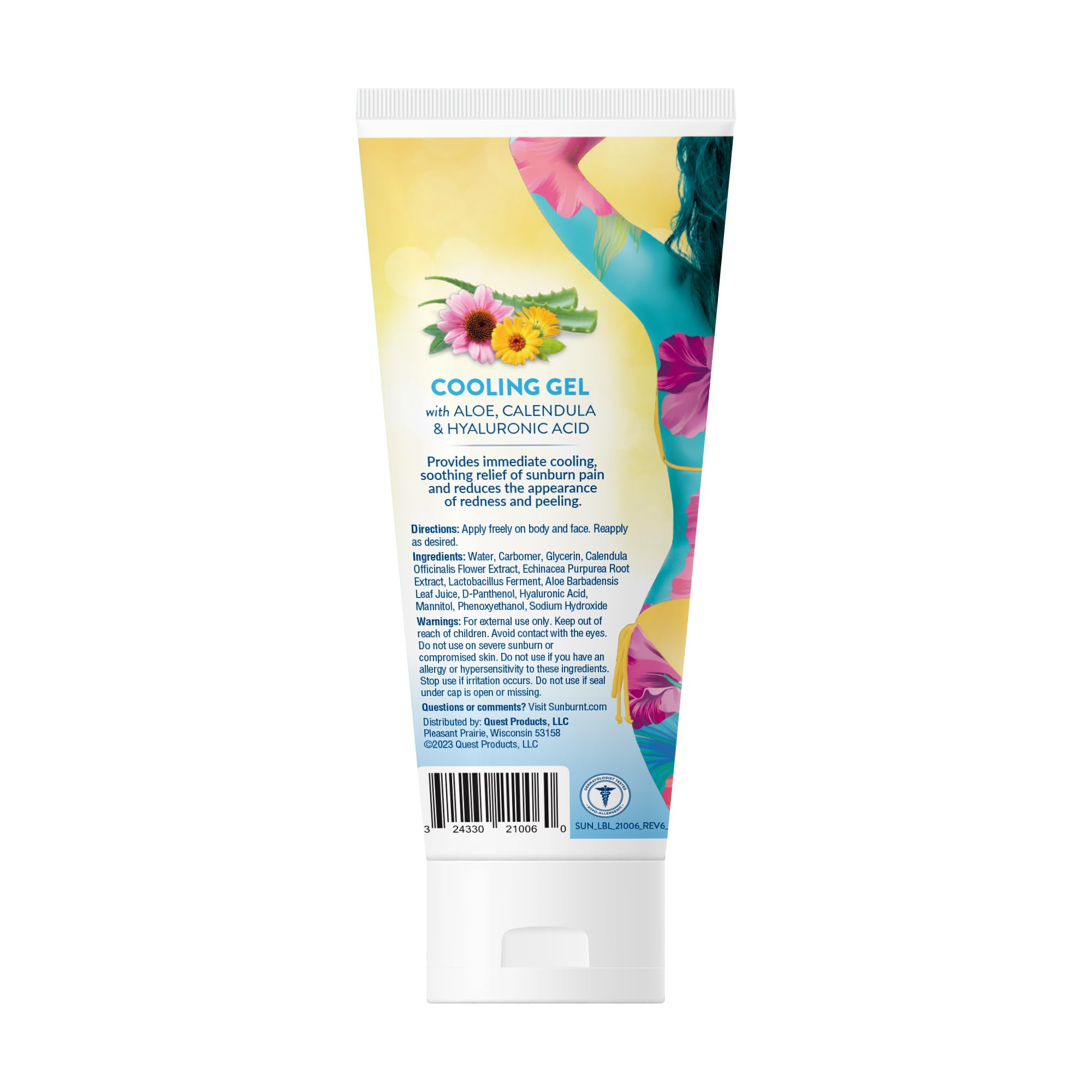 Top view of Sunburnt after sun recovery gel packaging