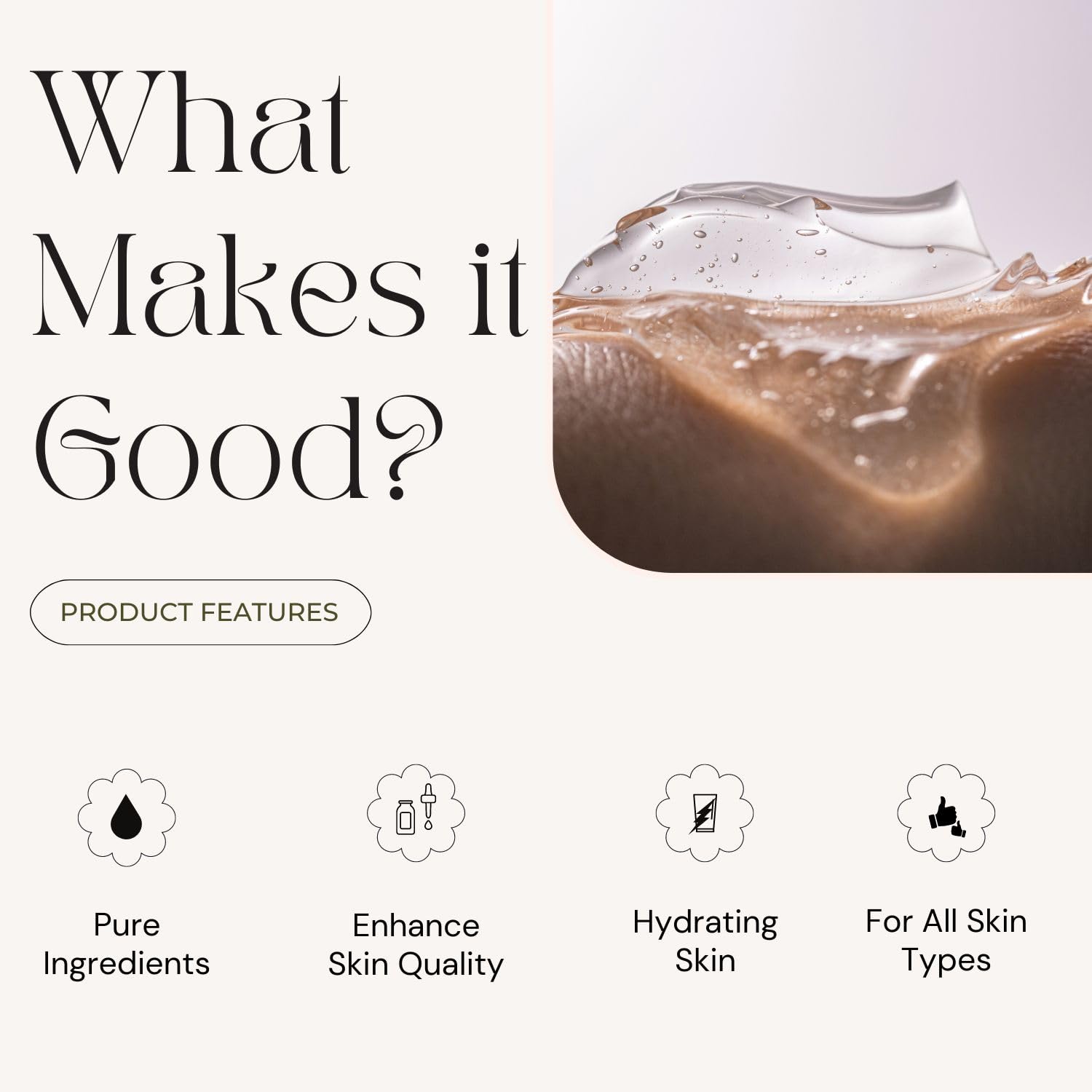 Lightweight non-greasy texture of Benatu aloe vera gel