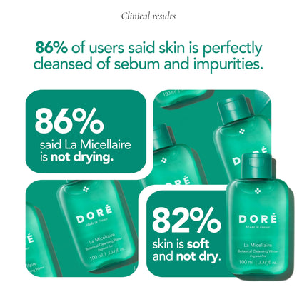 EWG verified vegan micellar water by DorÃ© for sensitive skin care routines