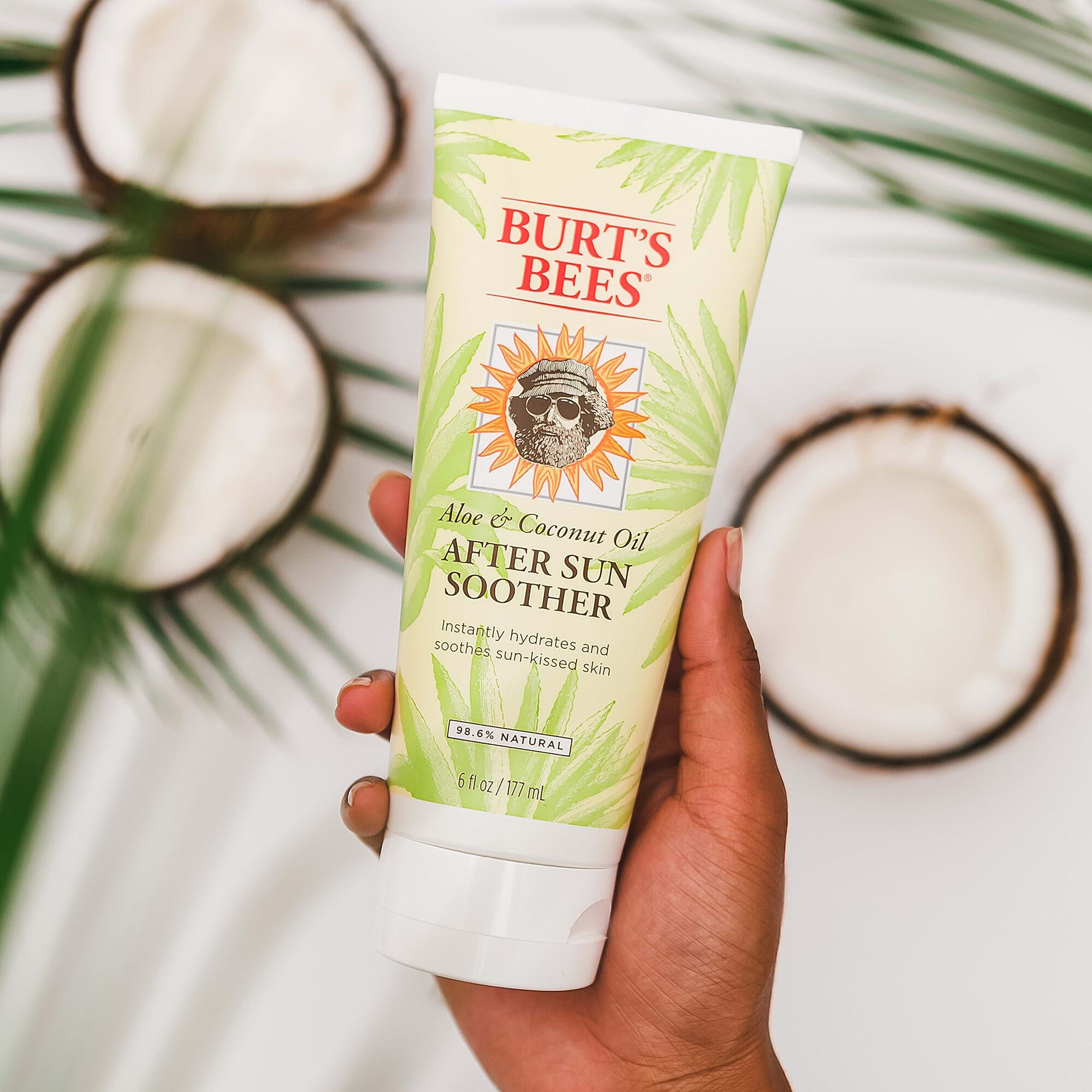 Burt's Bees aloe and coconut oil skincare product back label