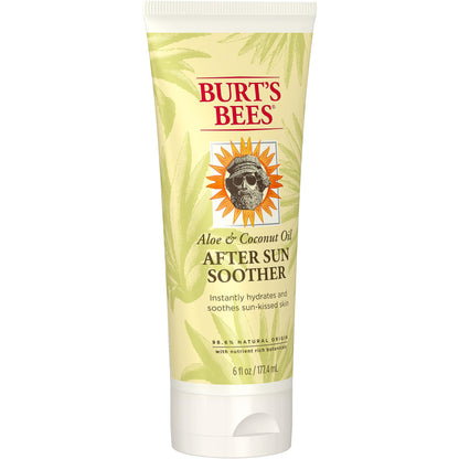 Burt's Bees natural aloe vera and coconut oil skincare bottle