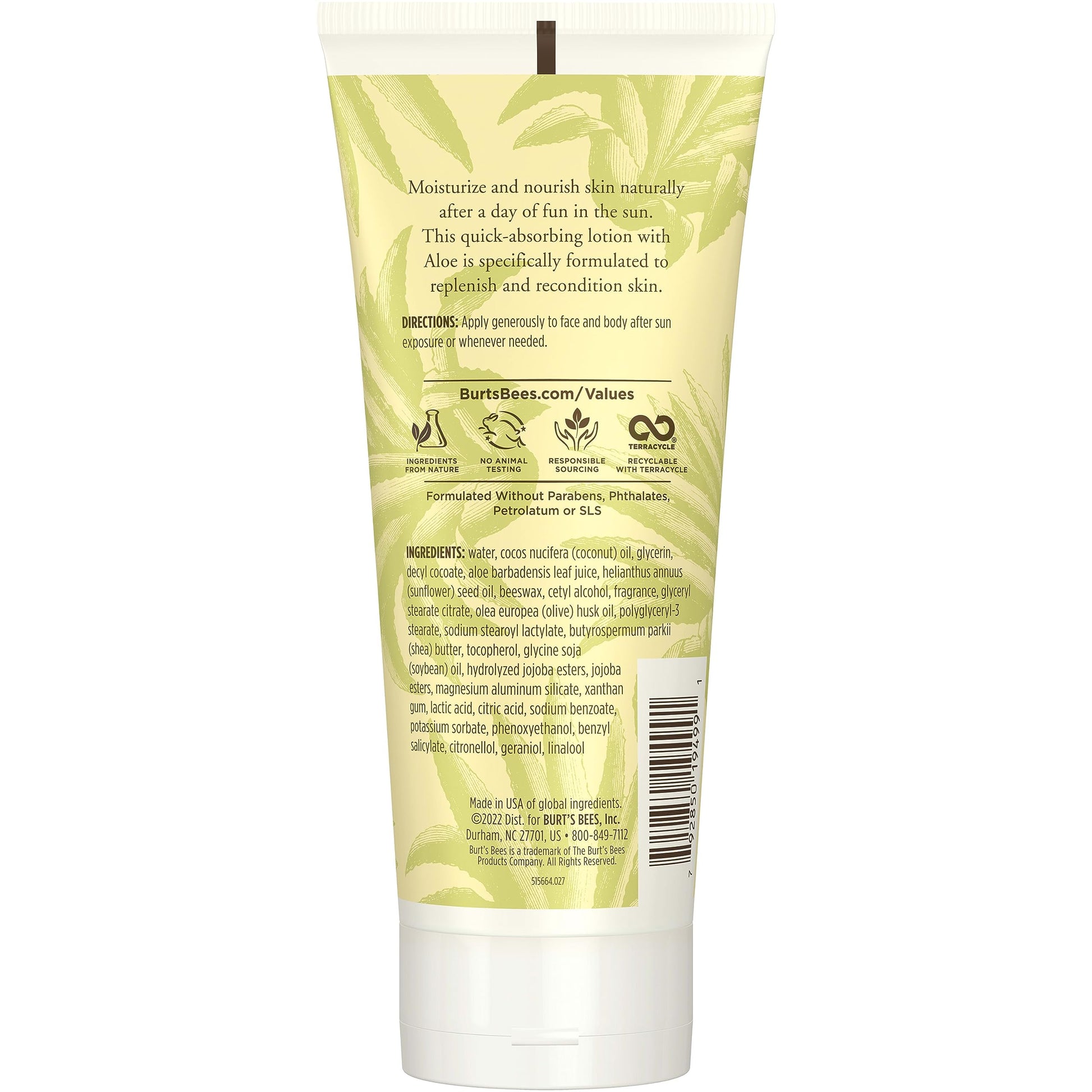 Burt's Bees after sun soother travel size bottle