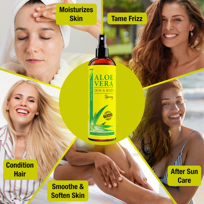 Close up of Seven Minerals aloe vera spray 12 fluid ounces