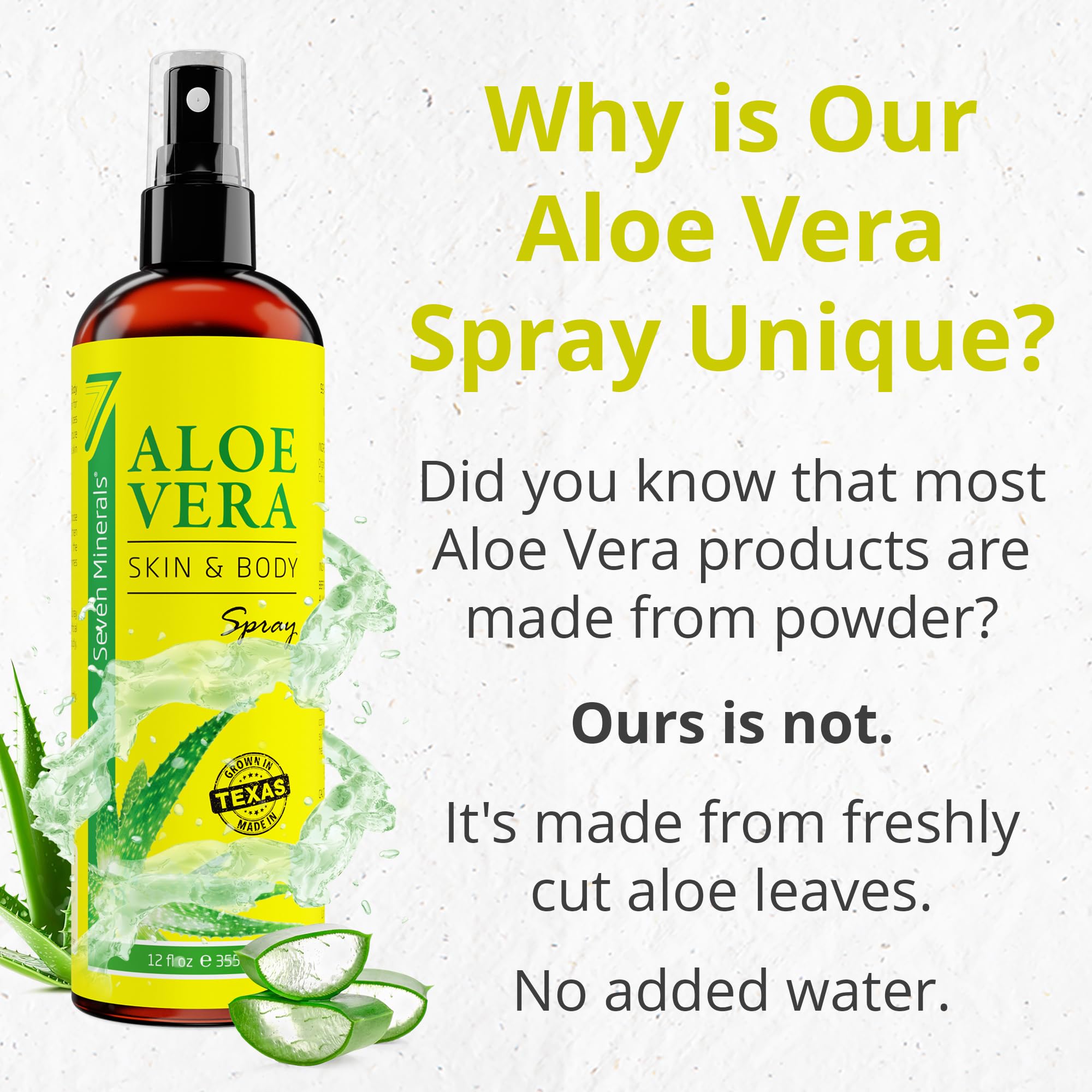 Seven Minerals aloe vera spray for skin and hair