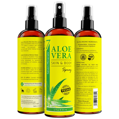 Seven Minerals aloe vera spray texture demonstration