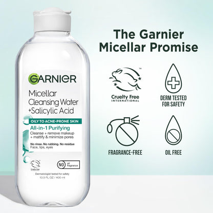 Garnier all in one cleansing water twin pack safe for face eyes and lips application representation