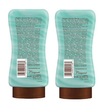 Hawaiian Tropic after sun lotion bottles showing coconut and papaya label