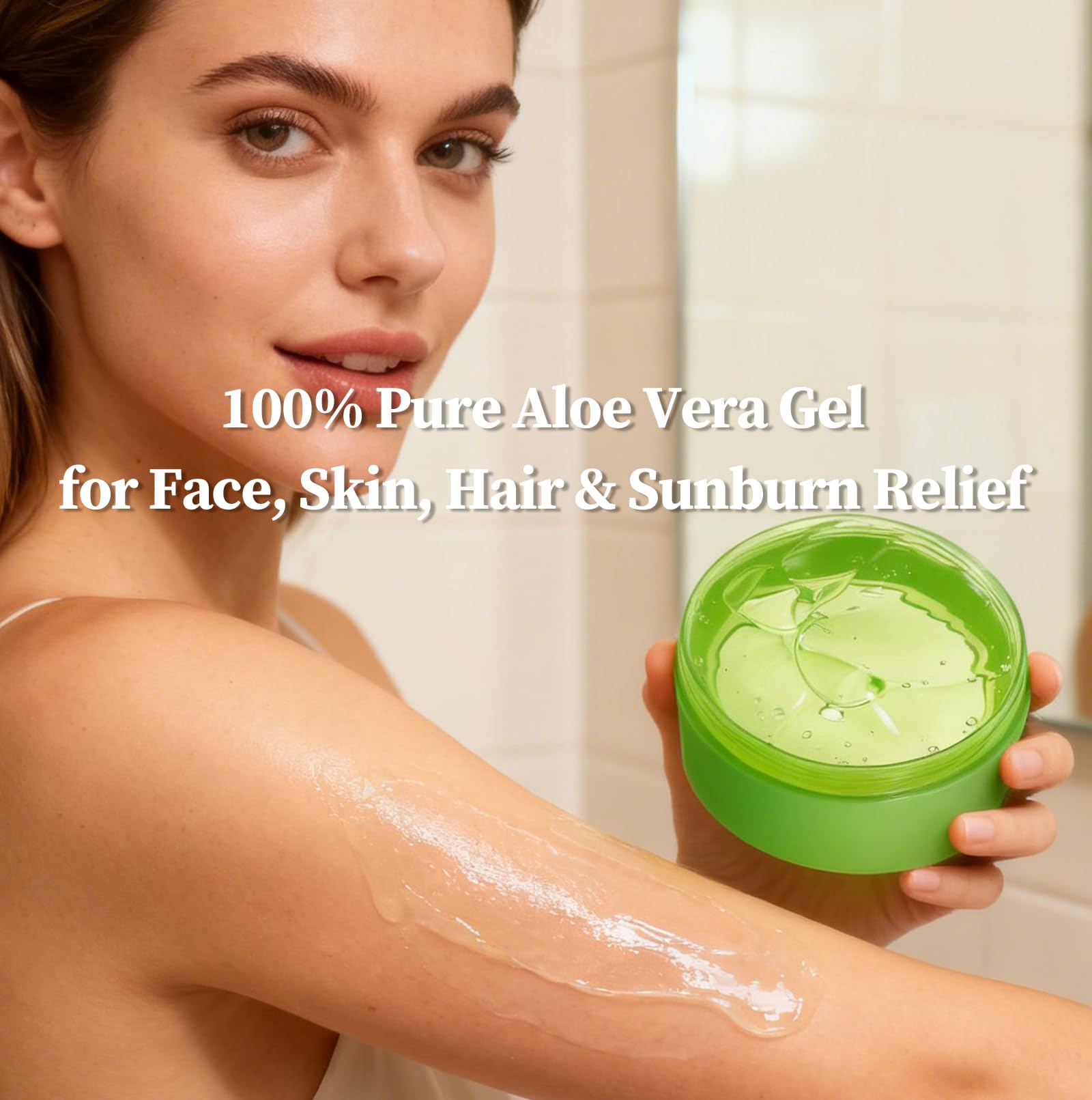 Miraclair Aloe Vera Gel jar with cap opened