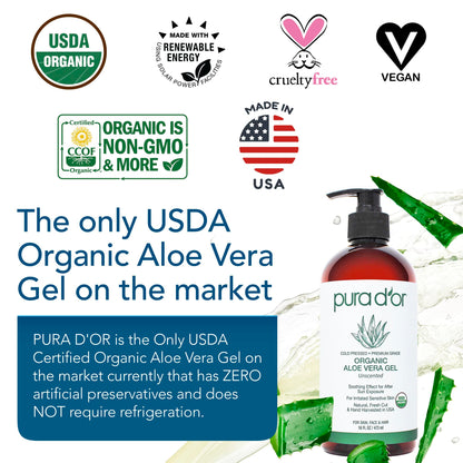 Pura D'or unscented aloe vera gel texture demonstration