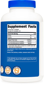 Nutricost Omega 3 packaging showing wild caught and gluten free details