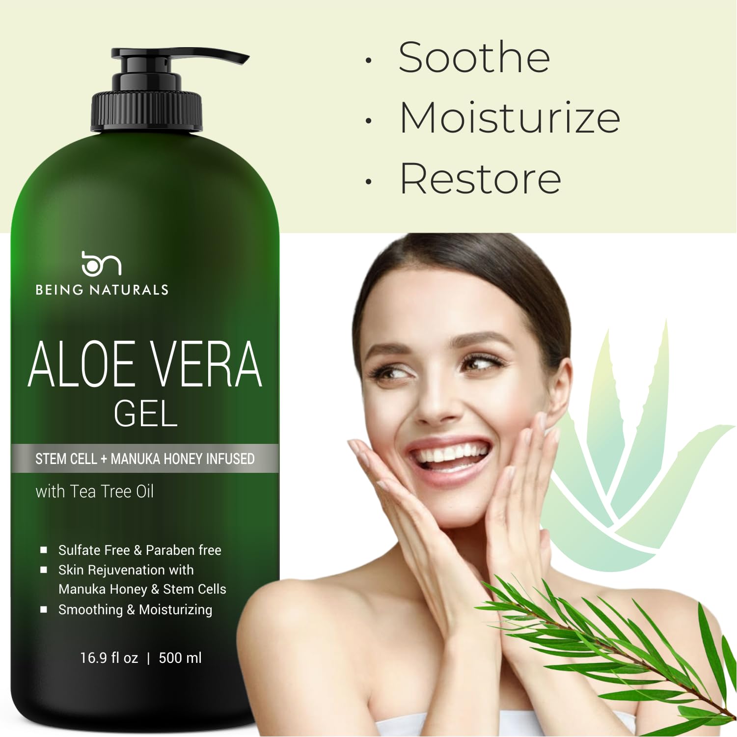Being Naturals Aloe Vera Gel showing the gel texture and consistency