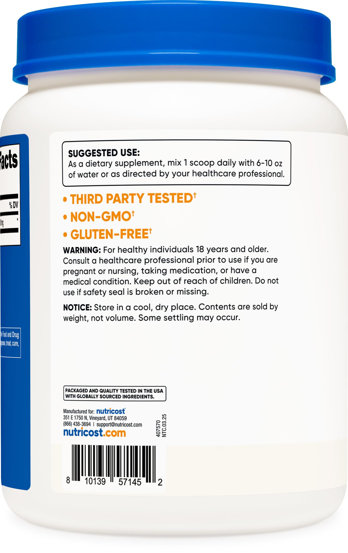 Gluten free and vegetarian friendly L-Lysine powder imported for Indian fitness enthusiasts