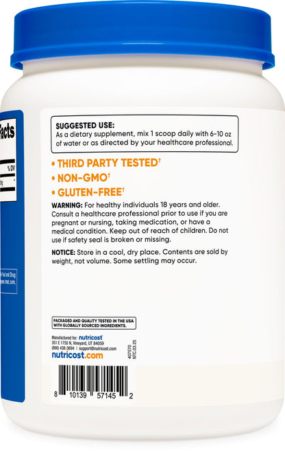 Gluten free and vegetarian friendly L-Lysine powder imported for Indian fitness enthusiasts