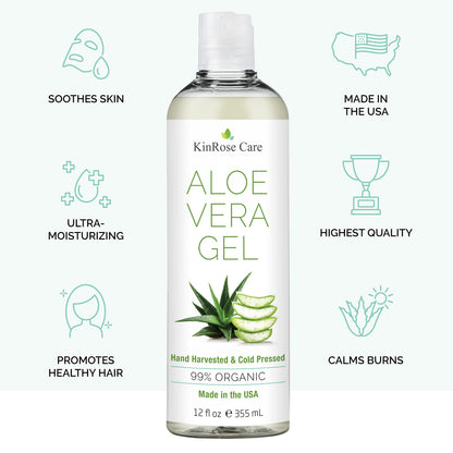 KinRose Care Aloe Vera Gel bottle showing USA imported label