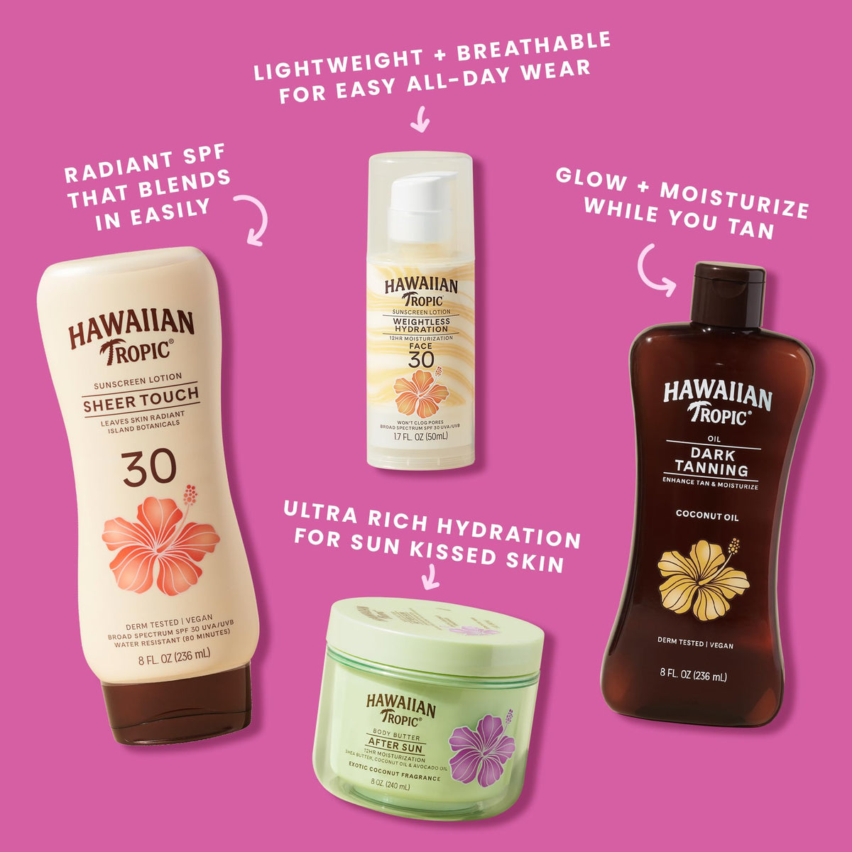 Hawaiian Tropic after sun body butter ingredients closeup