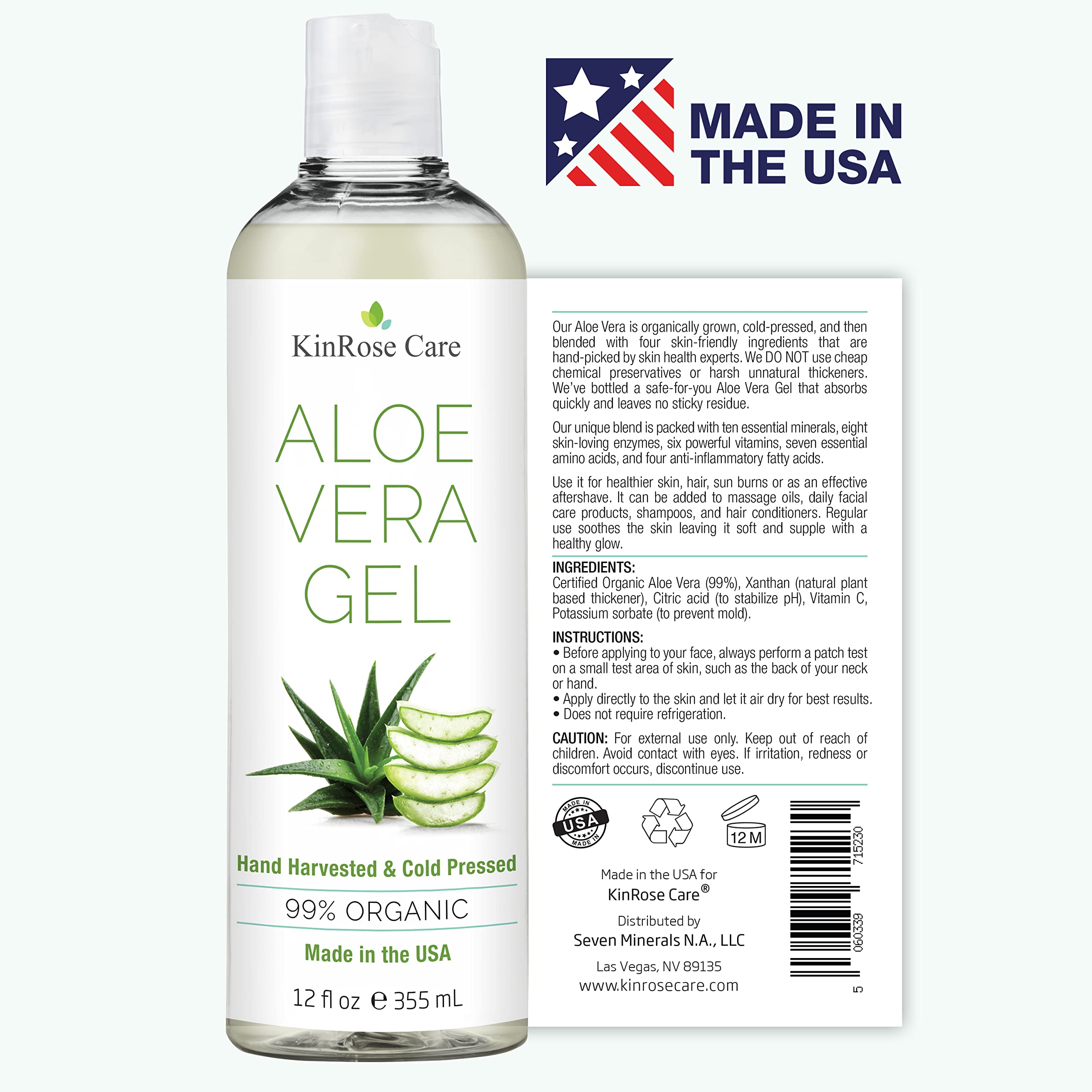 Texture of pure cold-pressed KinRose Care Aloe Vera Gel