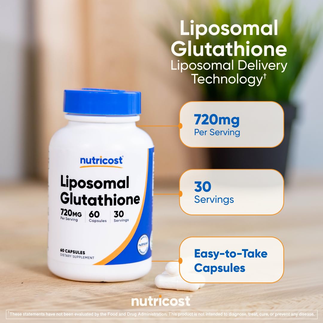 Nutricost Liposomal Glutathione bottle cap and safety seal confirming product authenticity.