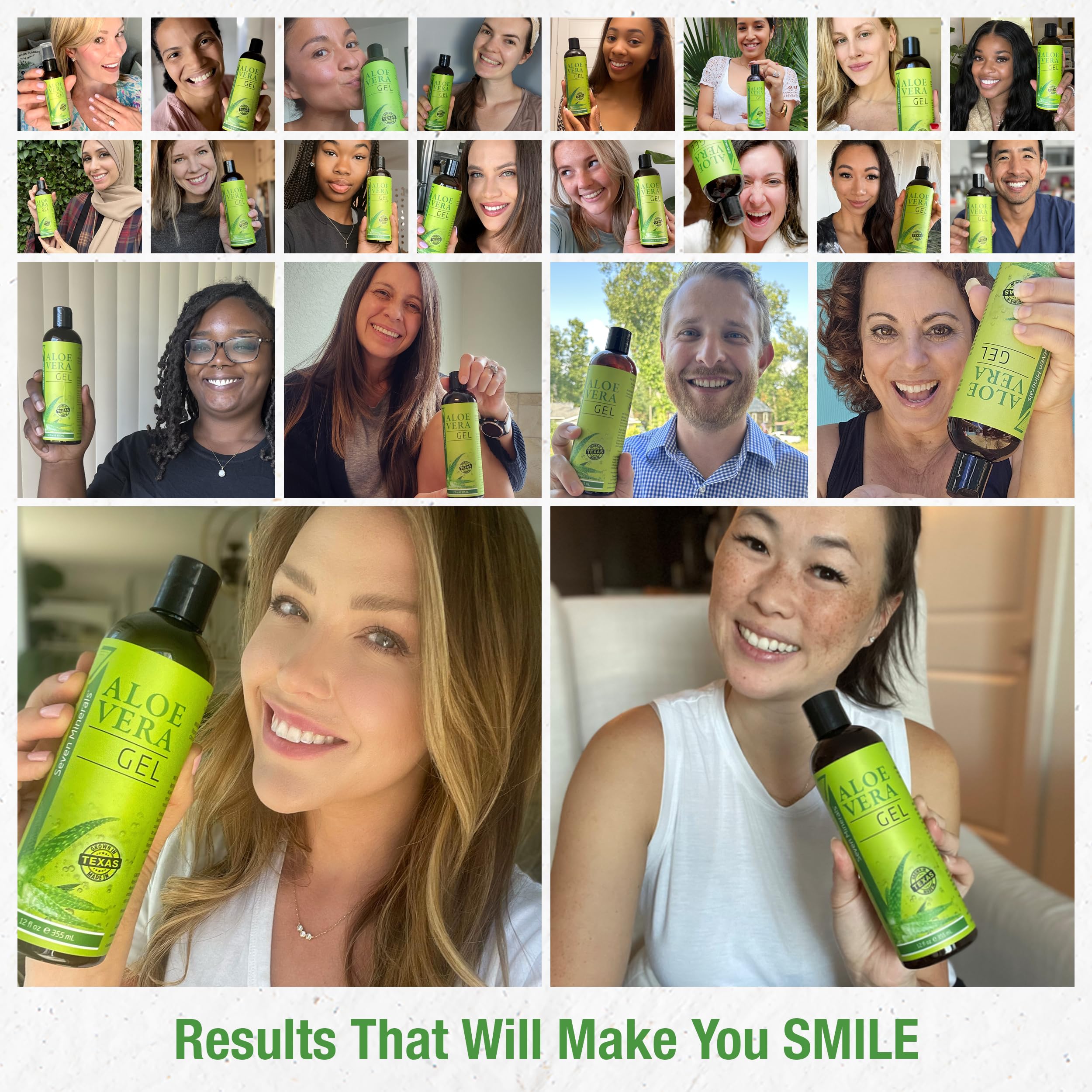 Seven Minerals Organic Aloe Vera Gel hair application routine
