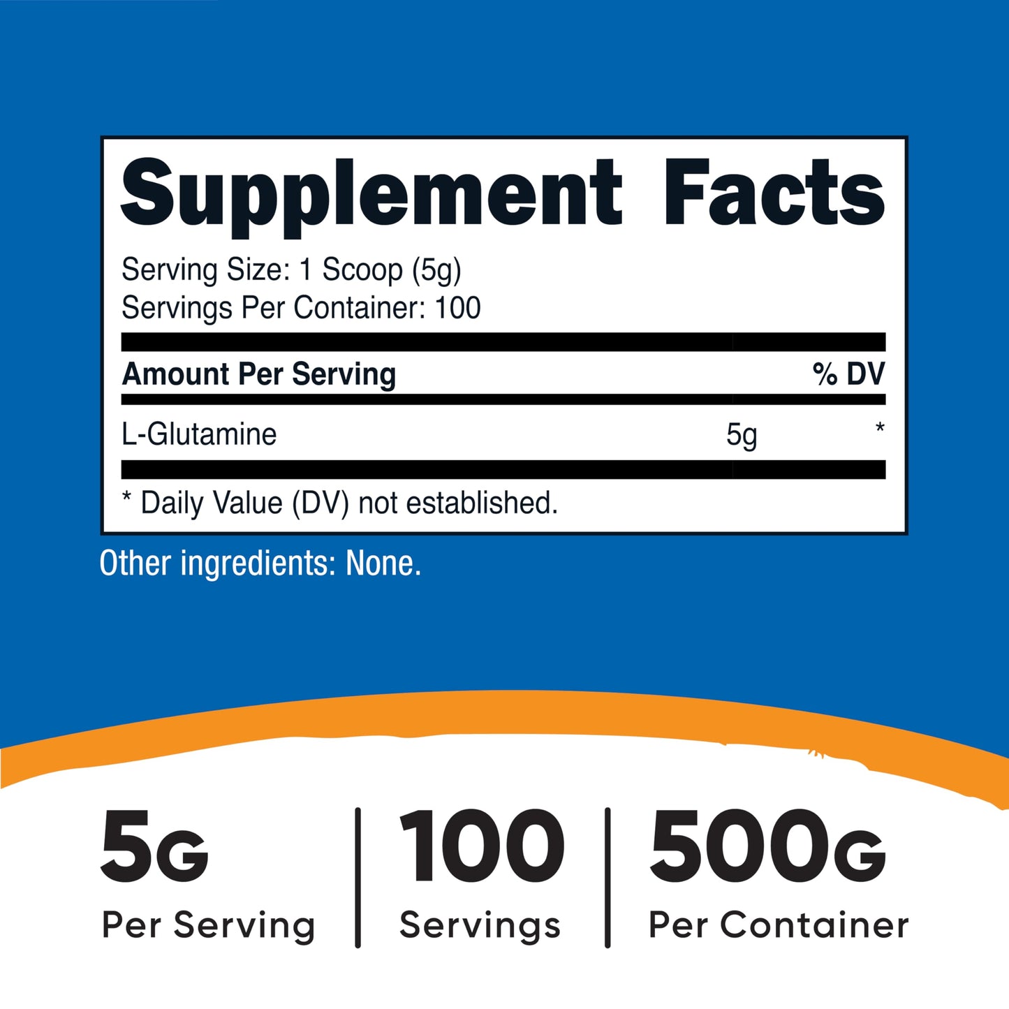Nutricost unflavored amino acid supplement 100 servings nutrition facts label