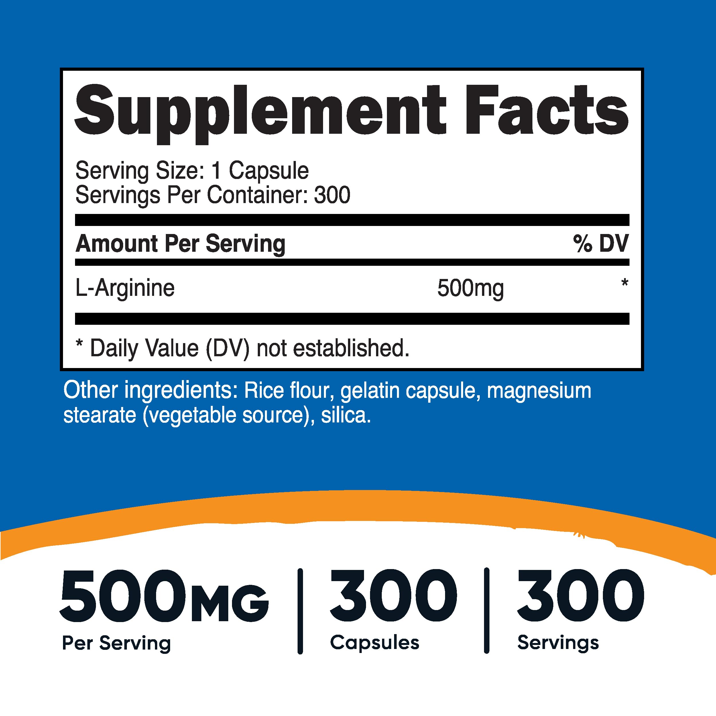 Nutricost amino acid supplement dietary capsules displaying the non-GMO and gluten-free certifications on the clean packaging label.