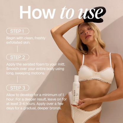 Professional self tanning mousse for radiant skin