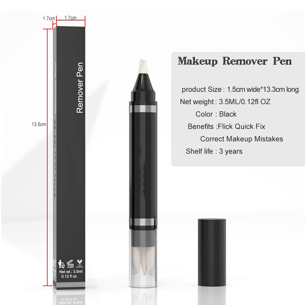 Before and after comparison of sharp eyeliner definition using the Easilydays pen.