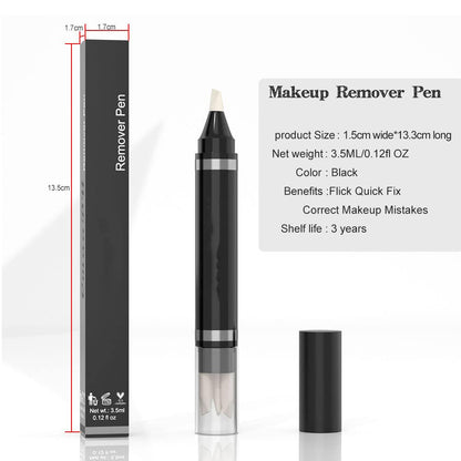 Before and after comparison of sharp eyeliner definition using the Easilydays pen.