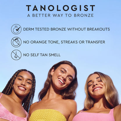 Tanologist sunless tanning mist application on skin